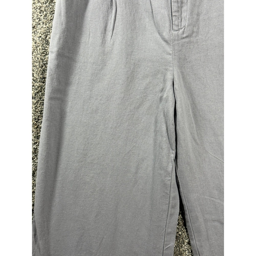 Rewash Brand Grey Linen Blend Wide Leg Pleated High Rise Trousers Pants 29 Waist - Picture 5 of 11